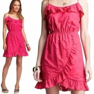Lilly Pulitzer Kalen Dress Azalea Pink Hanker for An Anchor Ruffle Size L